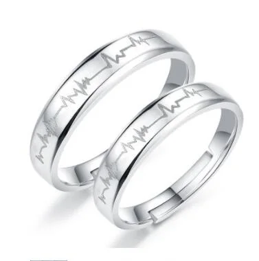 Silver Couples Wedding Ring Set 10 Silver Couples Wedding Ring Set - Image 10