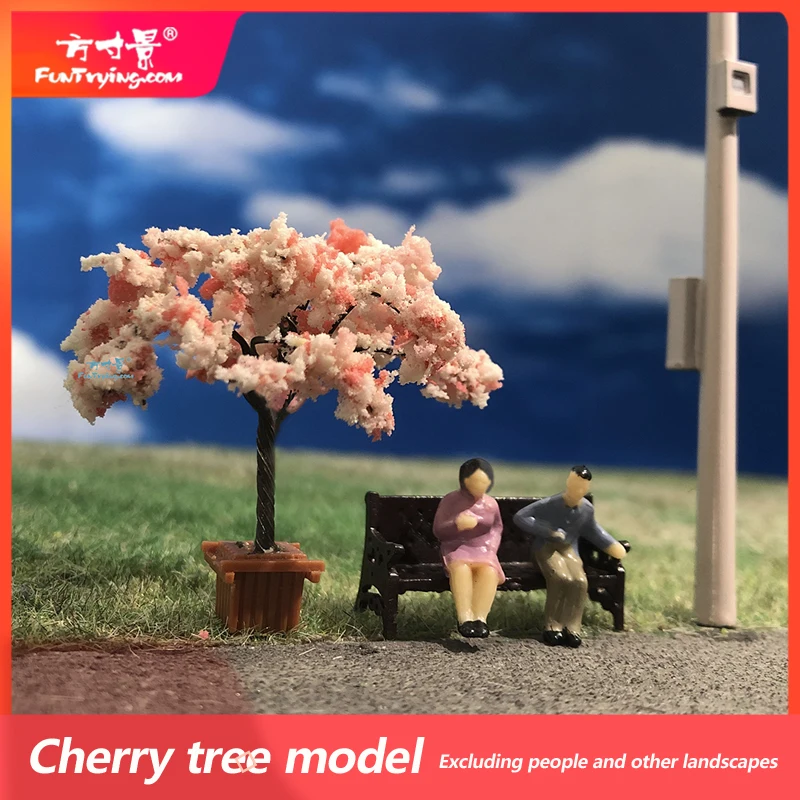 Miniature Pink Cherry Blossom Trees for HO Scale 3 Miniature Pink Cherry Blossom Trees for HO Scale - Image 3