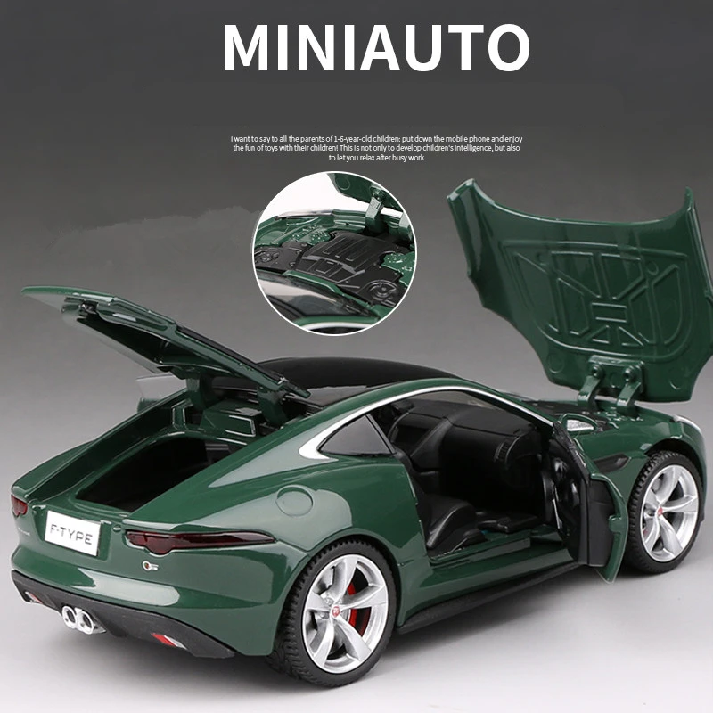 Green Diecast Jaguar F-TYPE Model 1:32 Scale 5 Green Diecast Jaguar F-TYPE Model 1:32 Scale - Image 5