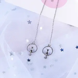 Moon and Cat Silver Earrings 9 H14456a6438ba47dc89f4f0ec302eec89d