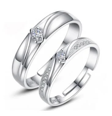 Silver Couples Wedding Ring Set 9 Silver Couples Wedding Ring Set - Image 9