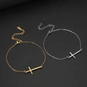 Elegant Stainless Steel Cross Charm Bracelet for Women 13 H15f713284e154d8fb71cc61ca64ff91eH