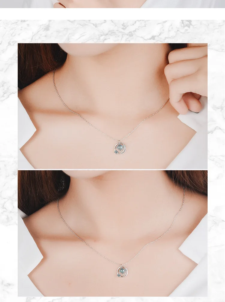 Celestial Silver Pendant Necklace Model X029 6 Celestial Silver Pendant Necklace Model X029 - Image 6