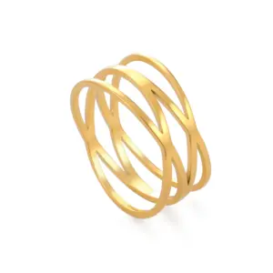 Elegant Stainless Steel Women’s Ring Set in Gold, Rose, and Steel 19 H165912e0c52348f8a57f65f7c2a91c823