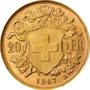 Vintage Swiss 20 Francs Replica Coin 4 H190330d1f2444268849eb9081c4e770e9