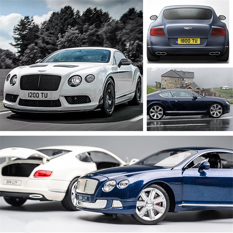 Blue Bentley Continental GT 1:24 Diecast Model 3 Blue Bentley Continental GT 1:24 Diecast Model - Image 3
