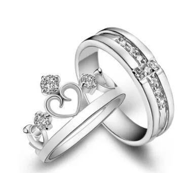 Silver Couples Wedding Ring Set 4 Silver Couples Wedding Ring Set - Image 4