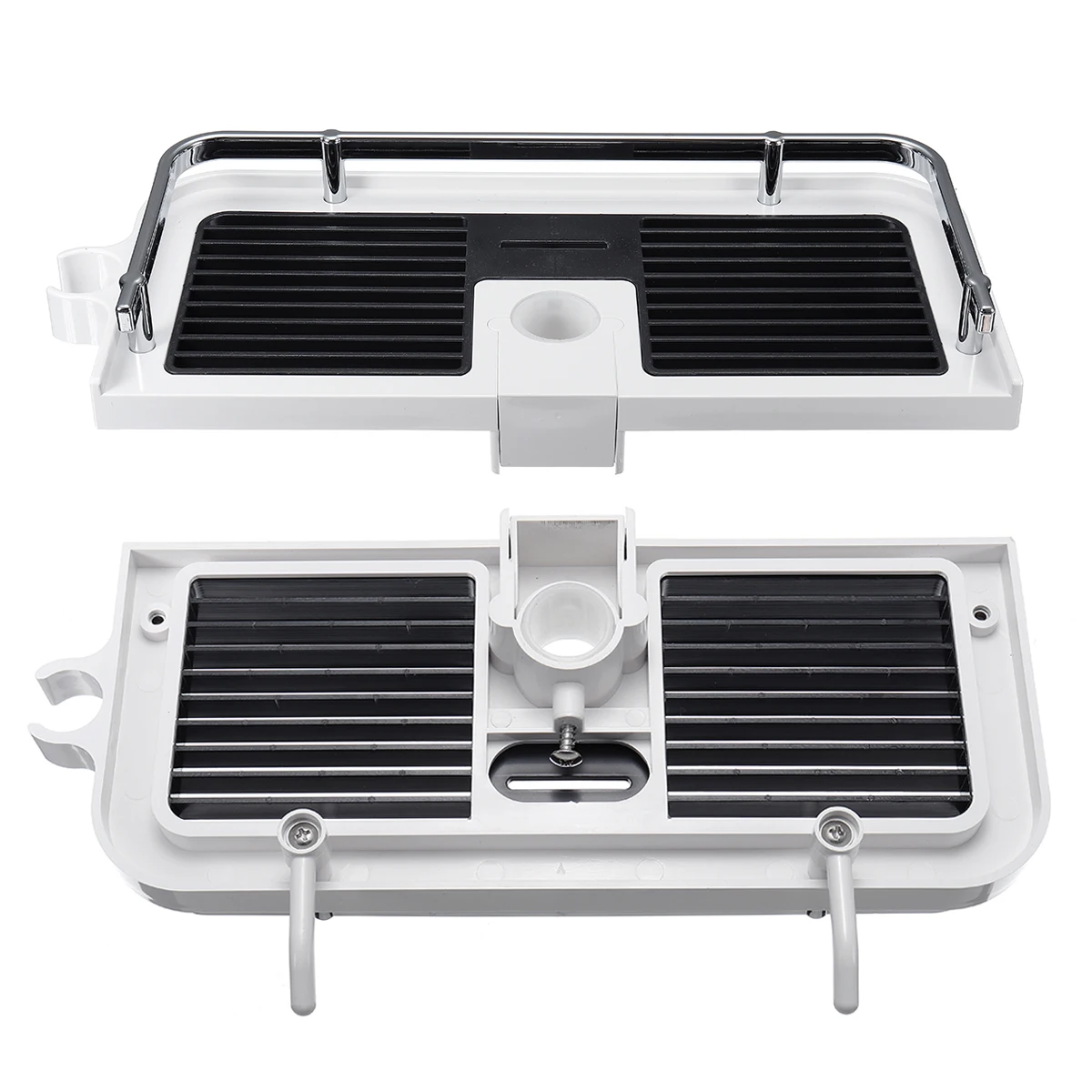 Modern Bathroom Pole Shelf with Adjustable Tray 6 Modern Bathroom Pole Shelf with Adjustable Tray - Image 6