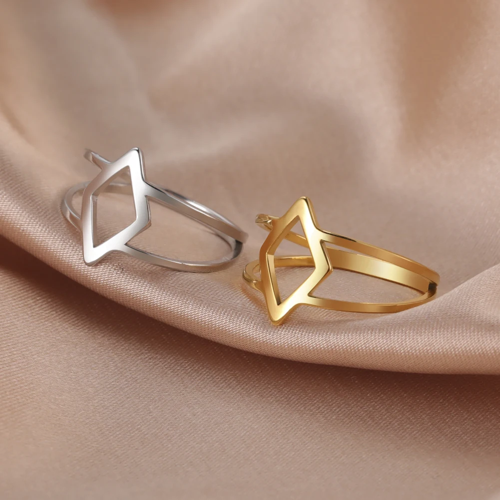 Hollow Star Women's Stainless Steel Ring 2 Hollow Star Women's Stainless Steel Ring - Image 2