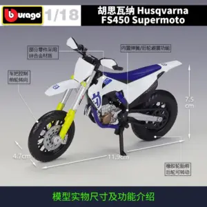 Bburago FS450 Supermoto 1:18 Scale Model 7 H20901b0a21354dc2a73e33355b80fafeR