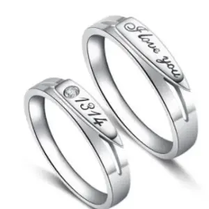 Silver Couples Wedding Ring Set 14 H230f16508f0a456d883975b241ae5016j