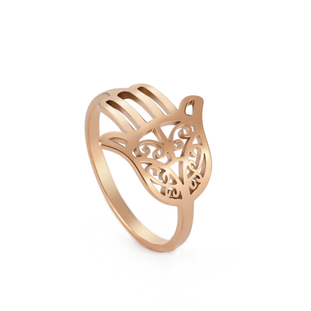 Gold-Color Hamsa Fatima's Hand Ring 9 Gold-Color Hamsa Fatima's Hand Ring - Image 9