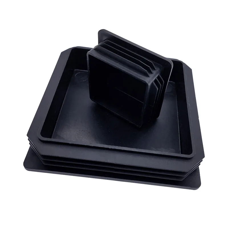 Black Square Pipe Plugs Set for Furniture 4 Black Square Pipe Plugs Set for Furniture - Image 4
