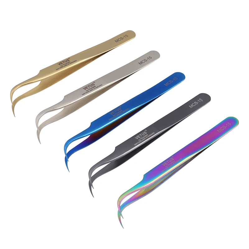 VETUS MCS-15 Iridescent Curved Precision Tweezers 6 VETUS MCS-15 Iridescent Curved Precision Tweezers - Image 6