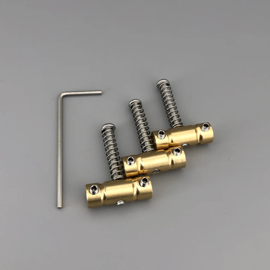 Brass Tele Guitar Saddle Set for 10.8mm Spacing 2 Brass Tele Guitar Saddle Set for 10.8mm Spacing - Image 2