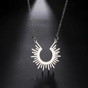 Sunray Pendant Necklace with Adjustable Chain 10 H2e6091183e5d4df9a25b95cdfcd6372b5