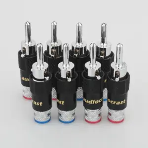 Premium Silver-Plated Banana Speaker Plugs (Set of 8) 11 H3279ce61c872455ca30c5d1ec751d33el