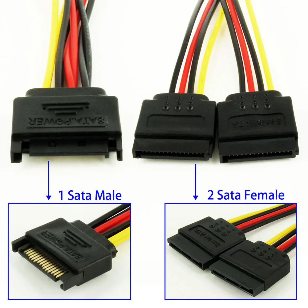 OULLX 15cm SATA Power Splitter Cable for Hard Drives 5 OULLX 15cm SATA Power Splitter Cable for Hard Drives - Image 5