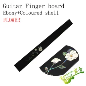 African Ebony Flower-Inlaid Guitar Fingerboard