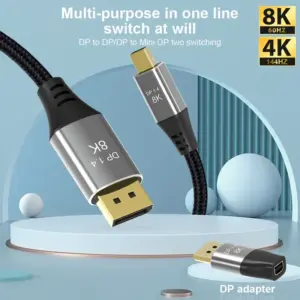Mini DisplayPort to DisplayPort Cable 8K 60Hz 4K 144Hz 9 H38069f63deb74ece8a462d612753da59s