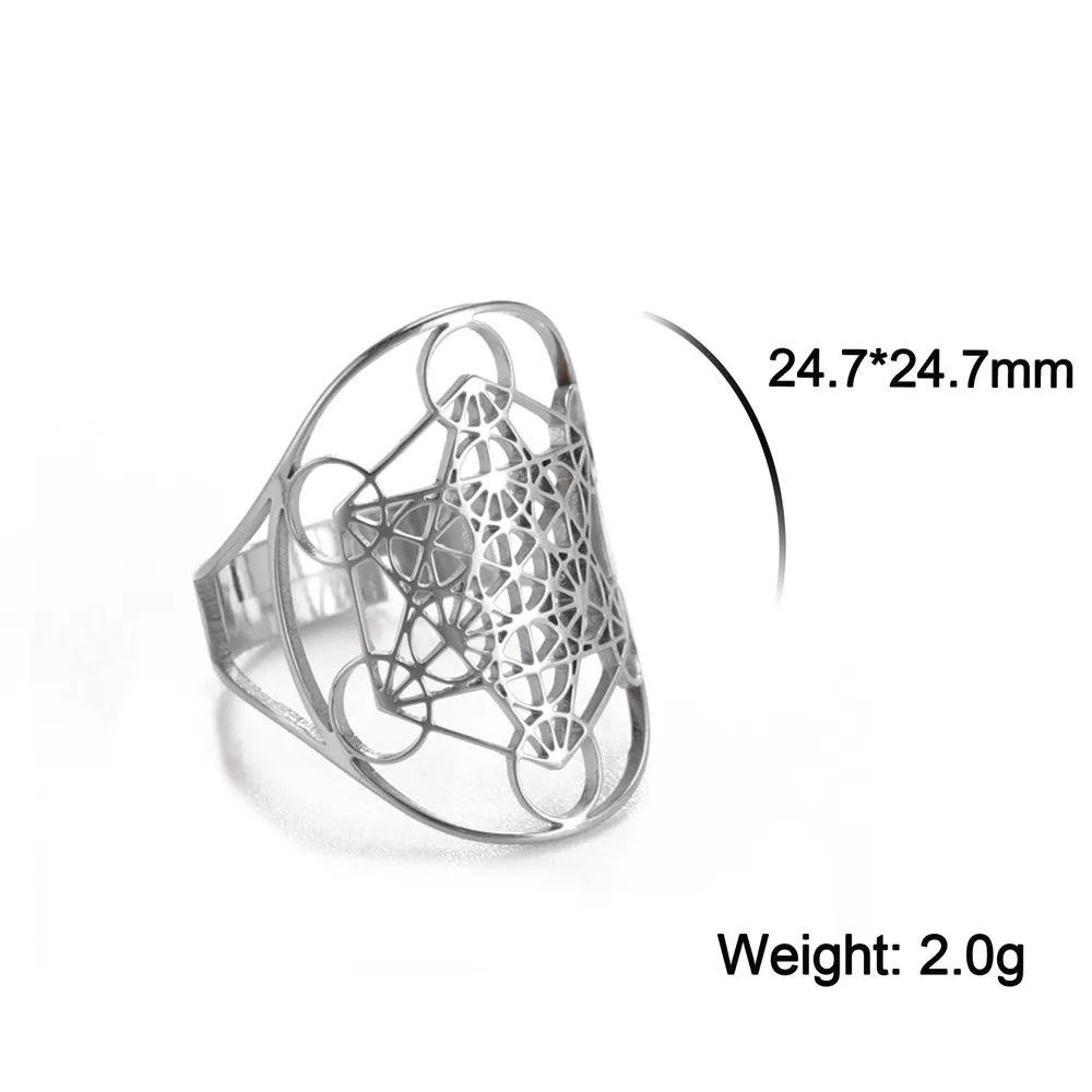 Sacred Geometry Metatron Cube Adjustable Ring 9 Sacred Geometry Metatron Cube Adjustable Ring - Image 9