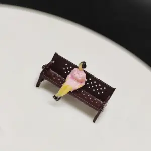 Miniature HO Scale Park Benches with Lamp Post 11 H3d42f983ef1246eb814fb056d45fa2e0g