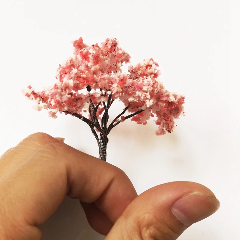 Miniature Pink Cherry Blossom Trees for HO Scale 4 Miniature Pink Cherry Blossom Trees for HO Scale - Image 4