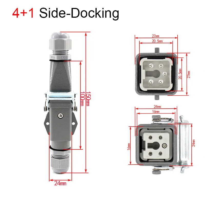 Heavy-Duty Rectangular Industrial Connector 4-10 Core 7 Heavy-Duty Rectangular Industrial Connector 4-10 Core - Image 7