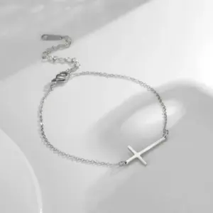 Elegant Stainless Steel Cross Charm Bracelet for Women 15 H44a056ee98f74c20acc53210c207b9a9H