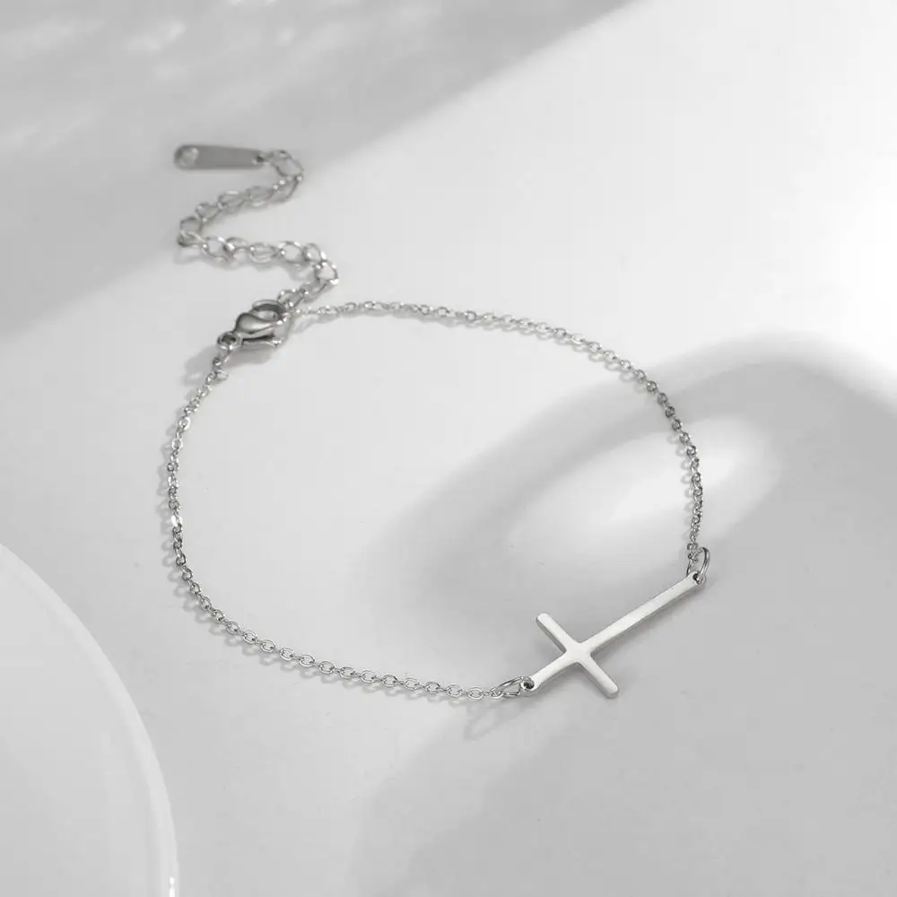 Elegant Stainless Steel Cross Charm Bracelet for Women 6 Elegant Stainless Steel Cross Charm Bracelet for Women - Image 6