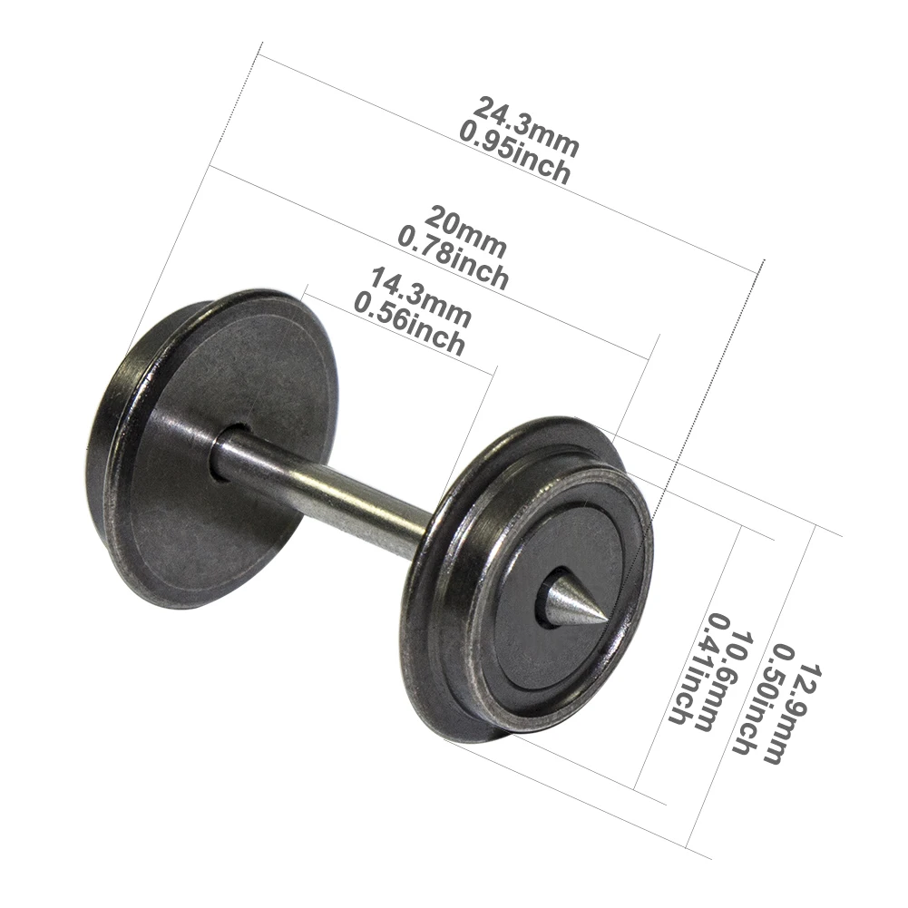 High-Quality HO Scale Metal Wheelsets (12 pcs) 2 High-Quality HO Scale Metal Wheelsets (12 pcs) - Image 2