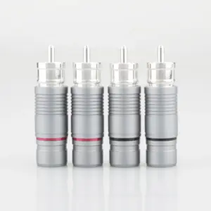 High-Quality Silver RCA Male Connectors Set 11 H49885ba3253c4ff99b8779cdb328a65cZ