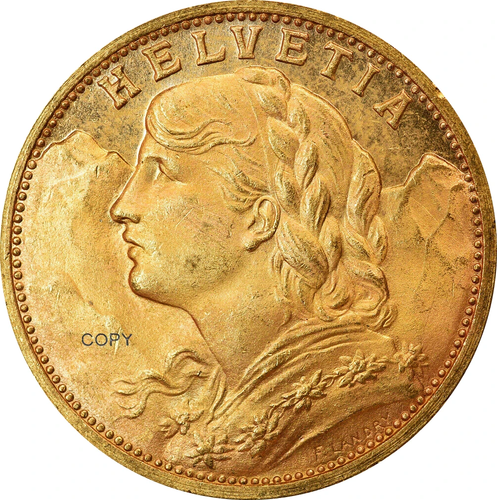 Swiss 1930 Brass Replica Coin 30mm 12g 2 Swiss 1930 Brass Replica Coin 30mm 12g - Image 2