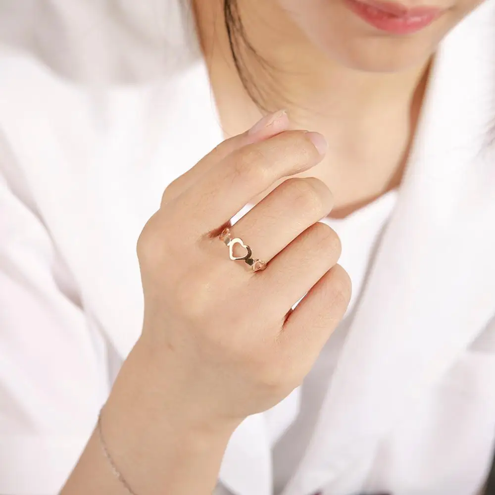 Hollow Heart Ring in 18k Gold Finish 4 Hollow Heart Ring in 18k Gold Finish - Image 4