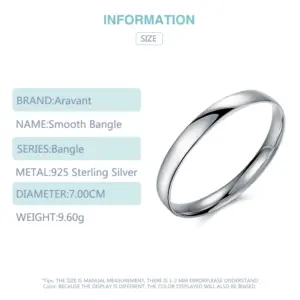 925 Silver Minimalist Bracelet 10mm 7cm Dia 11 H4eea3bf018964ae9806af70821f91500r