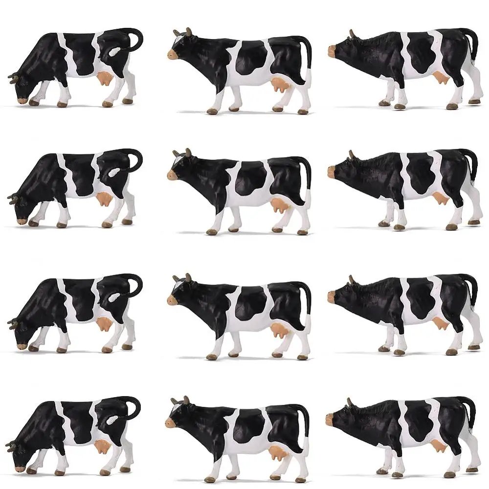 Set of 12 Realistic PVC Cow Miniatures 2 Set of 12 Realistic PVC Cow Miniatures - Image 2
