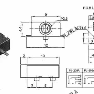 Set of 10 PJ-205 Power Outlets with 2.5mm Socket 9 H515626d590db44bca1b5becf72dbcdbaM