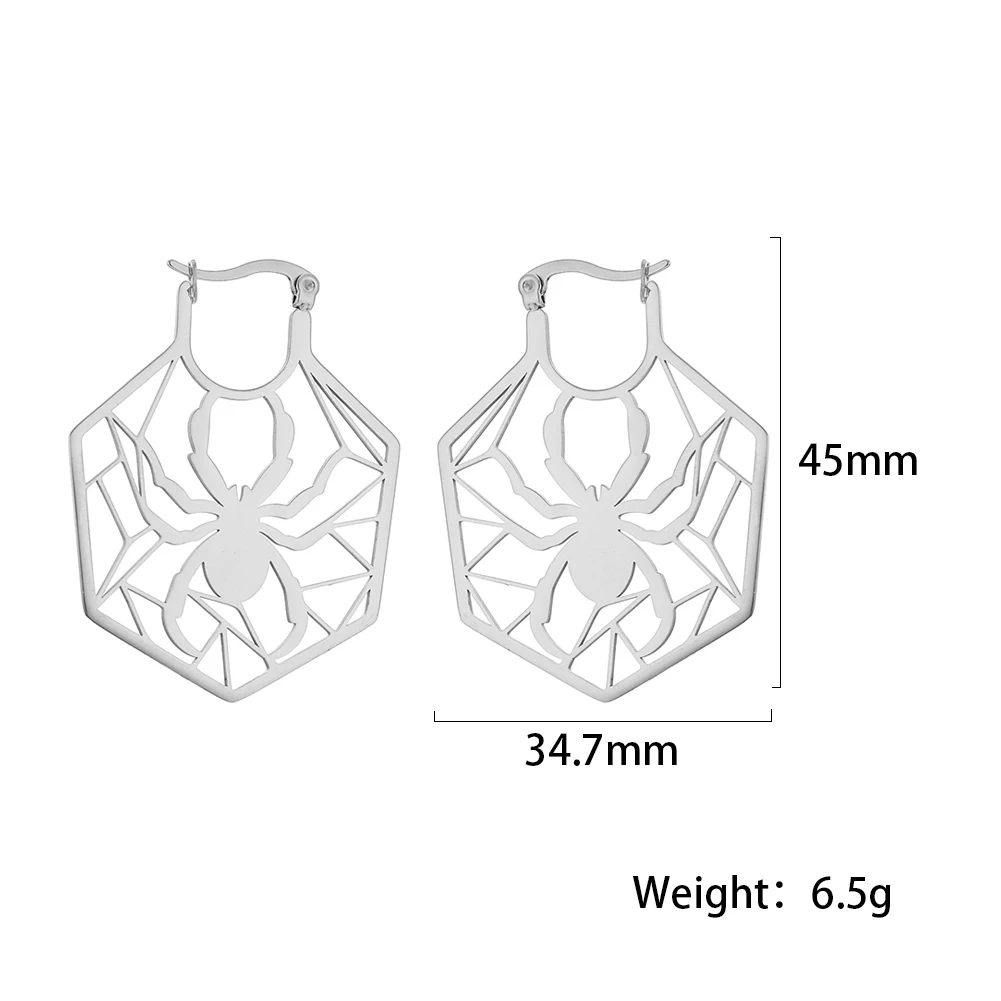 Stainless Steel Pentagram Hoop Earrings 8 Stainless Steel Pentagram Hoop Earrings - Image 8