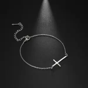 Elegant Stainless Steel Cross Charm Bracelet for Women 18 H52d430f745d24920b9b30413c6f804d9U