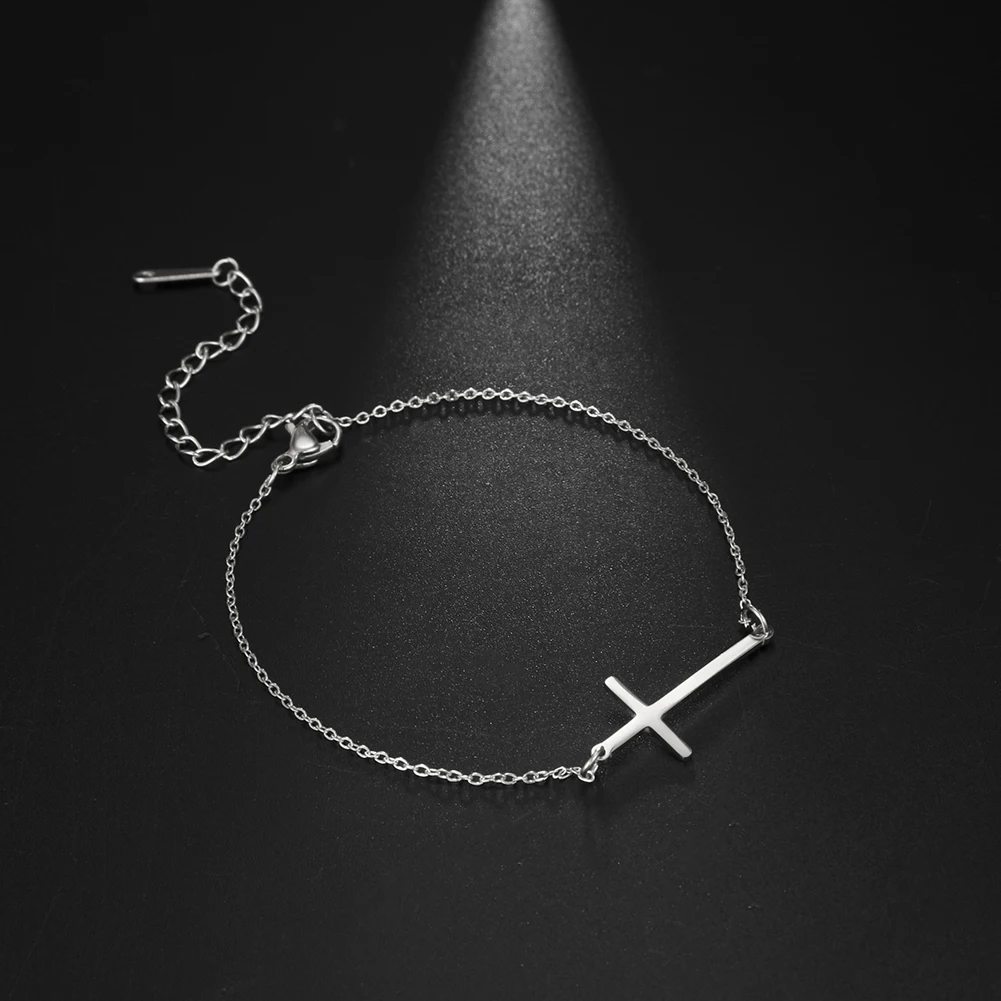 Elegant Stainless Steel Cross Charm Bracelet for Women 9 Elegant Stainless Steel Cross Charm Bracelet for Women - Image 9