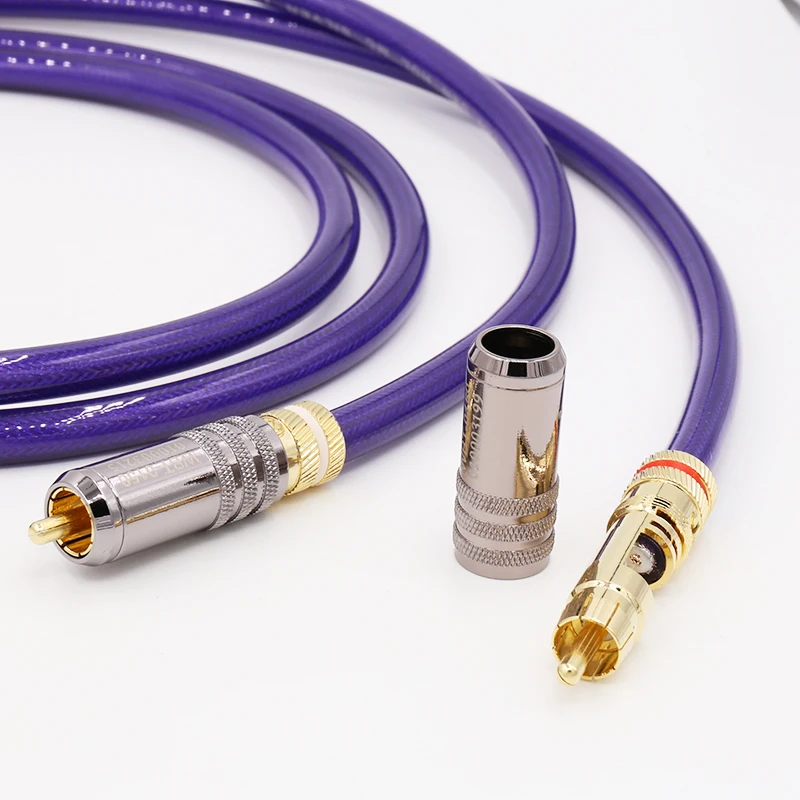 Purple Audio Interconnect Cable with RCA Connectors 4 Purple Audio Interconnect Cable with RCA Connectors - Image 4