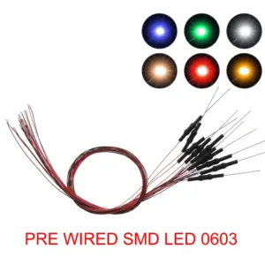 Pre-Wired SMD LEDs Set 20, 0603 Size, Assorted Colors 7 H53d709620c97484eb1f9e24c24d0f987f