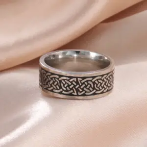 Irish Celtic Knot Unisex Ring 8mm Stainless Steel 16 H565afc0912f84795b45baea47bb4bb39T