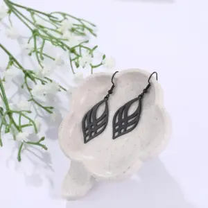 Modern Stainless Steel Drop Earrings with Lattice Design 12 H57b99bef85504b57b8c423c7a45c26bbc