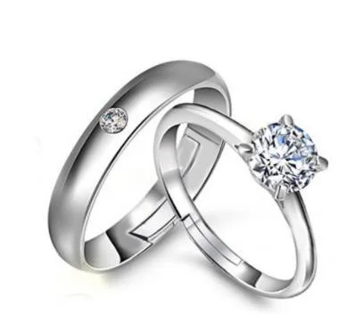 Silver Couples Wedding Ring Set 8 Silver Couples Wedding Ring Set - Image 8