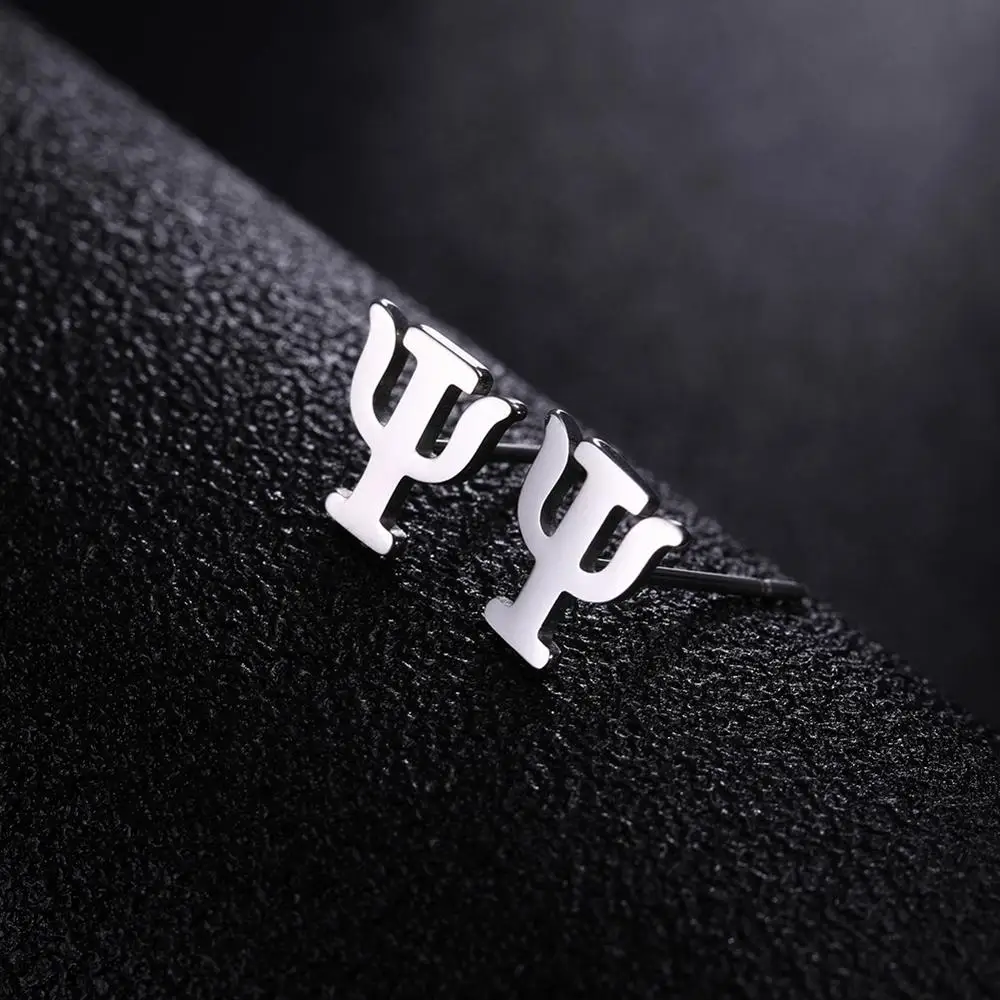 Greek Letter Stainless Steel Earrings for Sensitive Skin 4 Greek Letter Stainless Steel Earrings for Sensitive Skin - Image 4