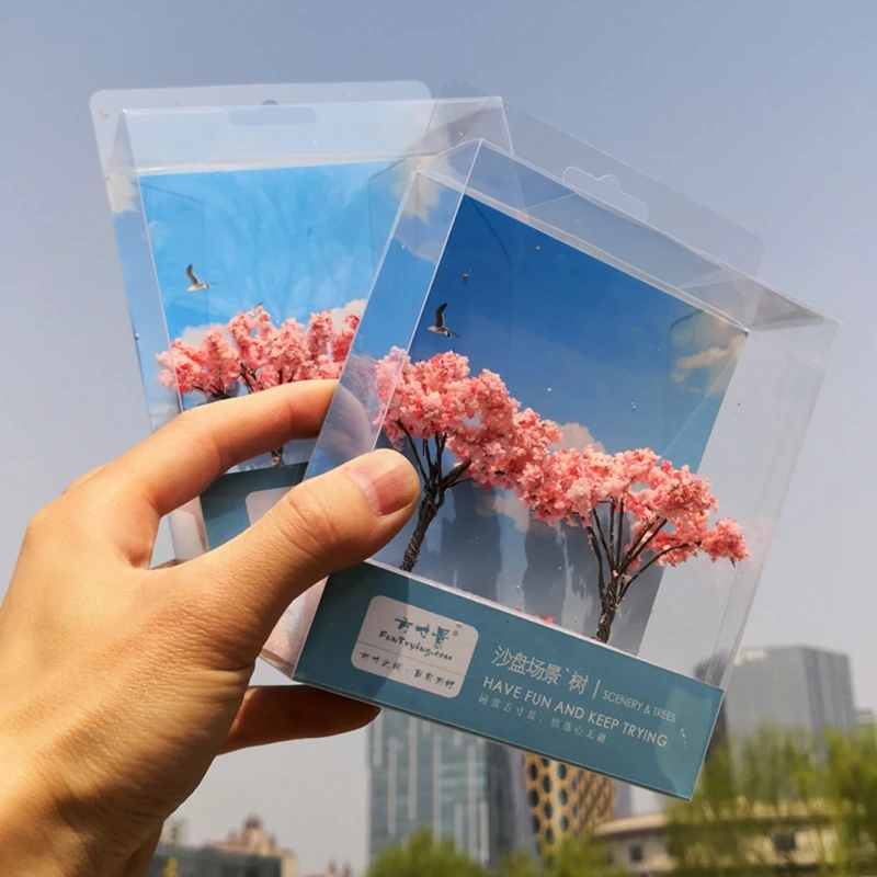 Miniature Pink Cherry Blossom Trees for HO Scale 2 Miniature Pink Cherry Blossom Trees for HO Scale - Image 2