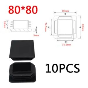 Black Square Pipe Plugs Set for Furniture 16 H60415d44352942009f249133cedb81cdP