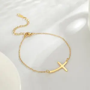 Elegant Stainless Steel Cross Charm Bracelet for Women 11 H621b31fc4d574913b08f40fe9e03b5b2H