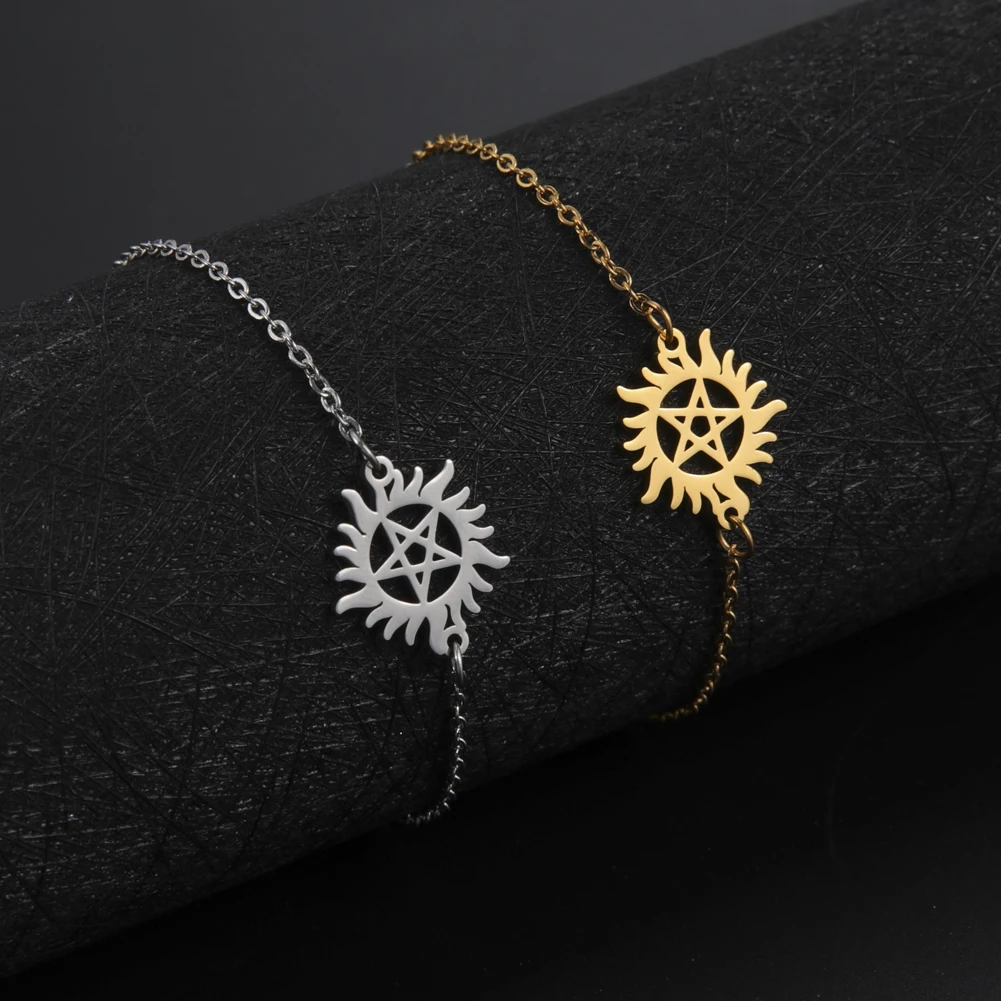 Mystical Sun Pentagram Stainless Steel Bracelet 1 Mystical Sun Pentagram Stainless Steel Bracelet